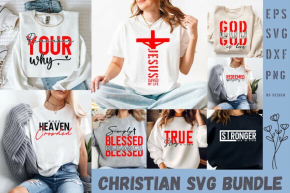 Christian Quotes SVG PNG Bundle for T-Shirt Designs