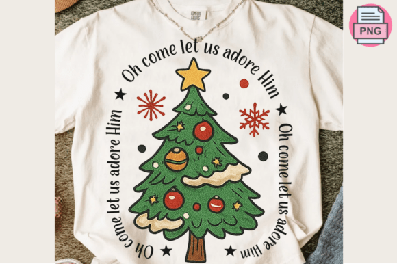 Oh Come Let Us Adore Him PNG, Jesus Chri T-Shirt Designs