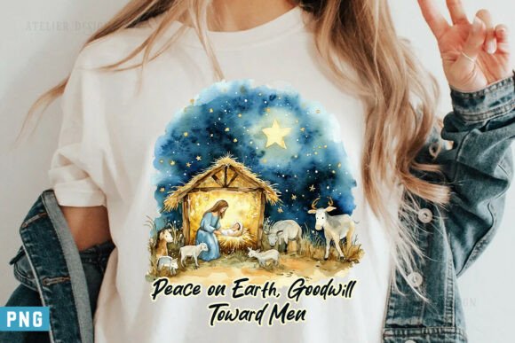 Peace on Earth PNG Retro Christian T-Shirt Designs